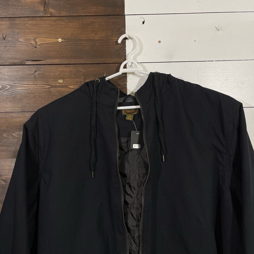 Boulder Creek Trading‎ Company Black Canvas Hooded Jacket - Picture 3 of 8